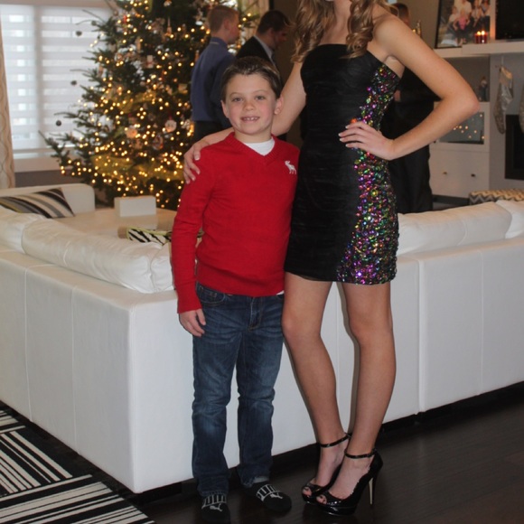 Hoco or holiday dress- black with beading - Picture 2 of 7